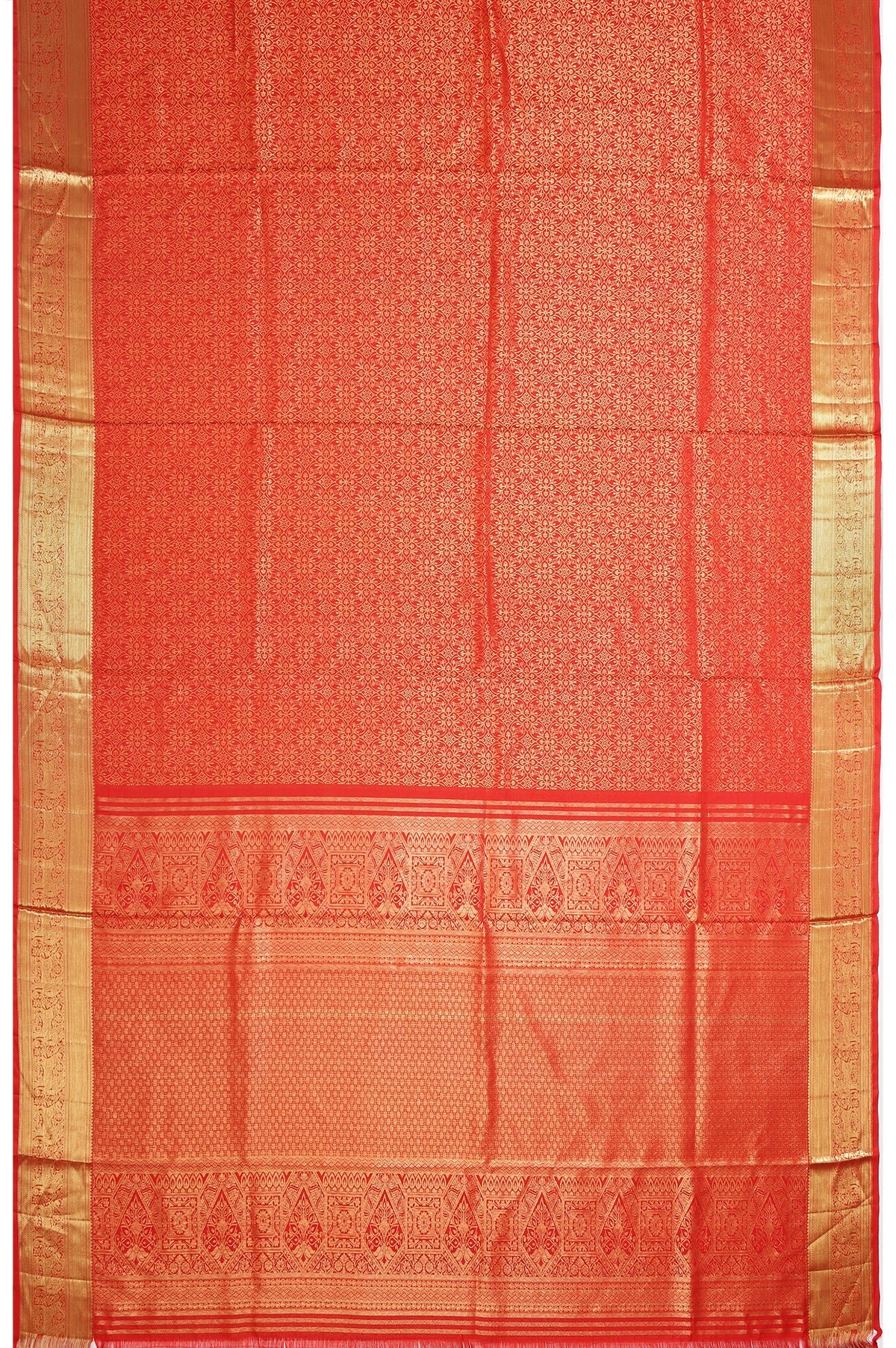 Red Kanchipuram Silk Saree - Image 4