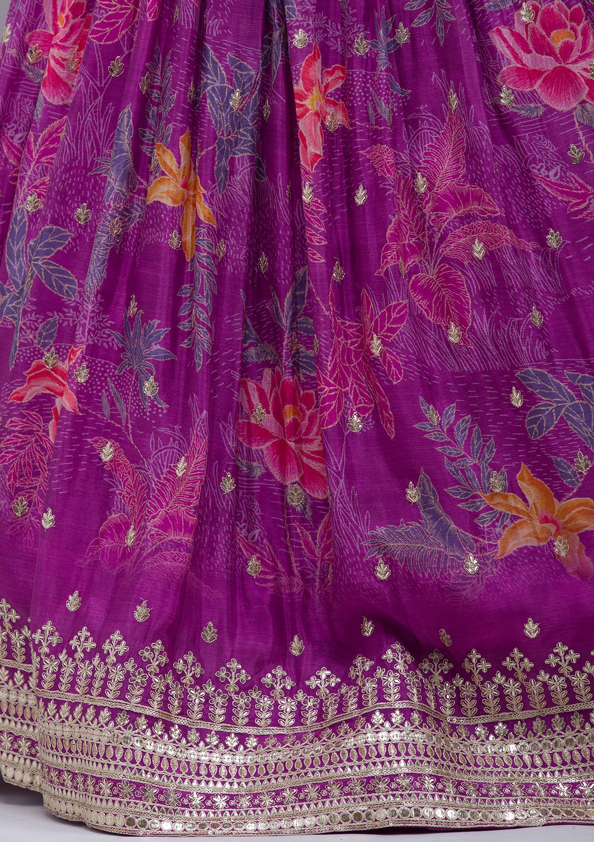 Wine Sequins Georgette Readymade Lehenga - Image 8