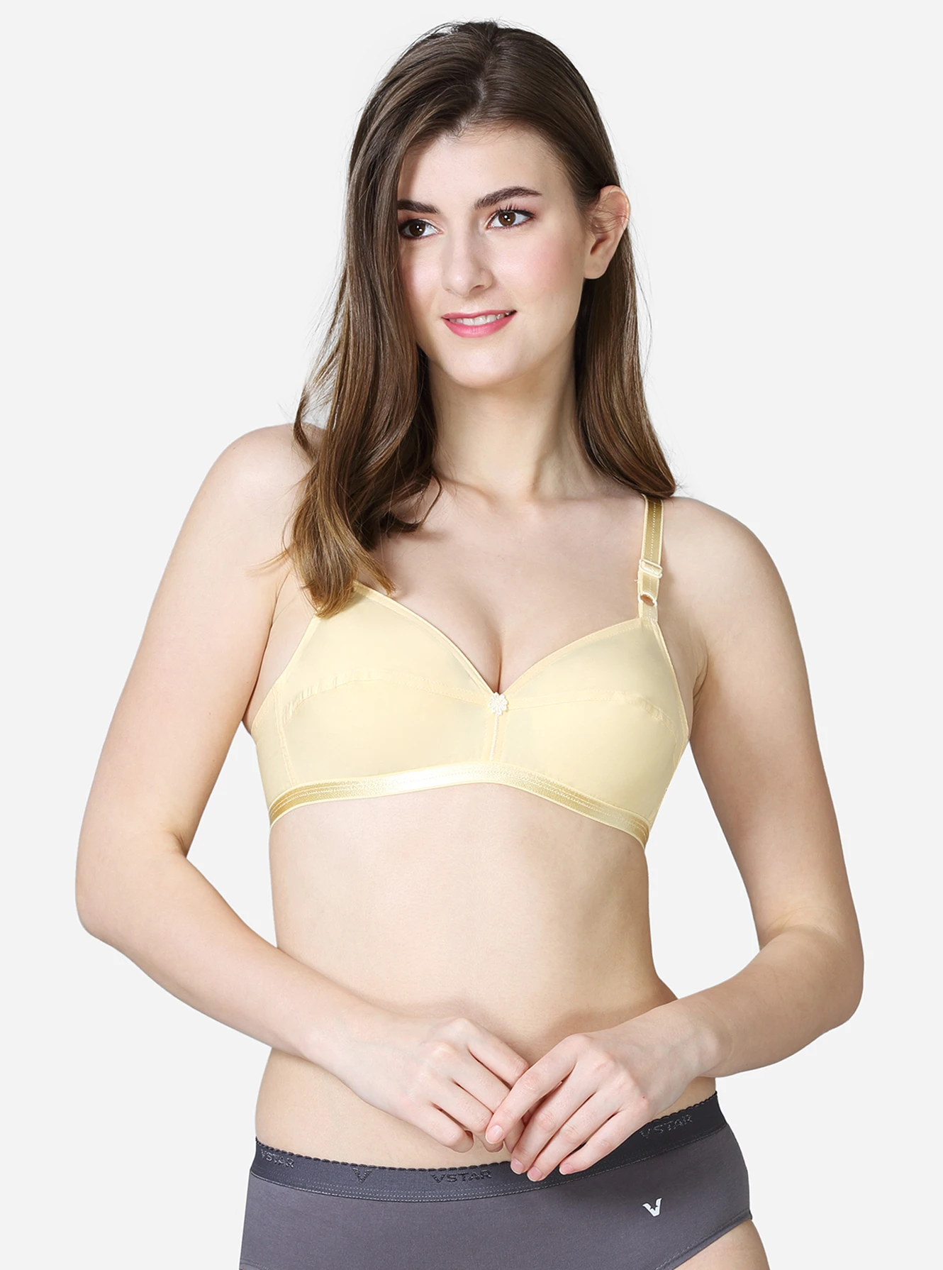 Single layered pointed seamed cup medium coverage bra - Image 10