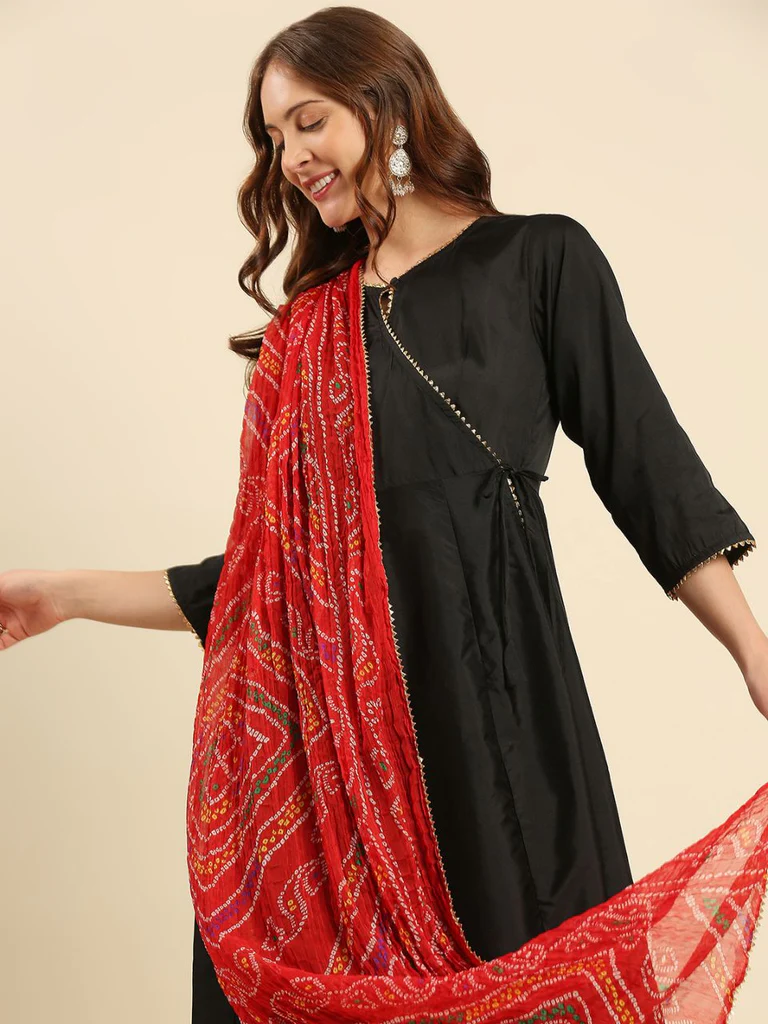 Multi Printed Bandhini Chiffon Dupatta