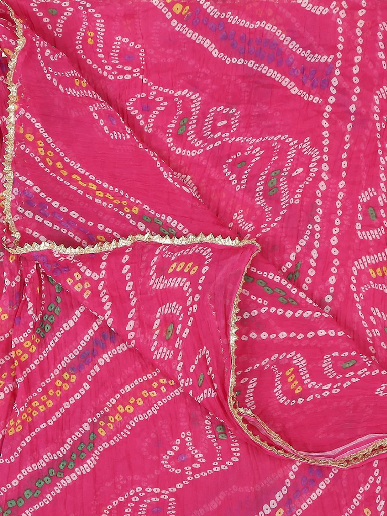 Multi Printed Bandhini Chiffon Dupatta - Image 21
