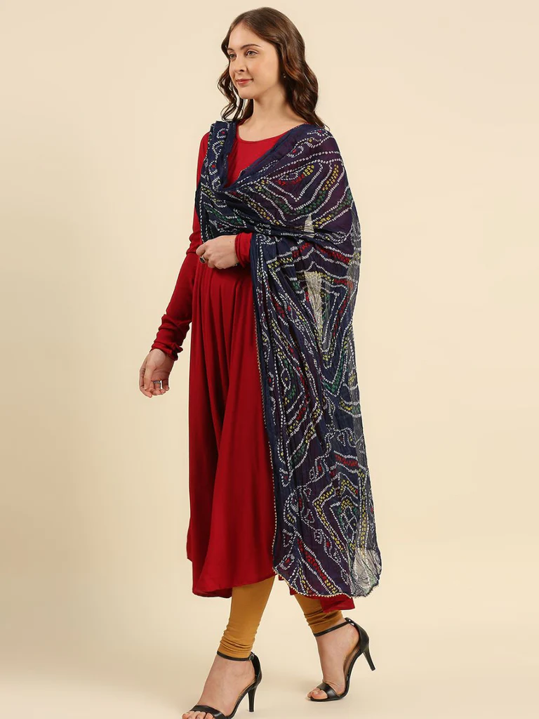 Multi Printed Bandhini Chiffon Dupatta - Image 13